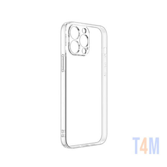 Capa de Silicone com Moldura de Câmera para Apple iPhone 12 Pro Transparente